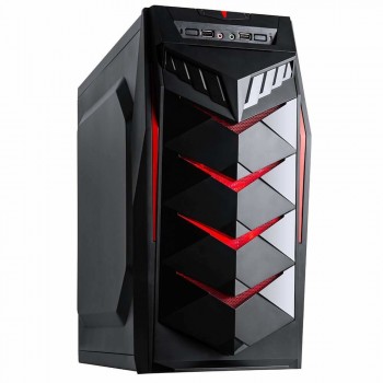 Gabinete Eagle Warrior Mustang, Midi-Tower, ATX/Micro-ATX, USB 2.0/3.0, con Fuente de 450W, Negro/Rojo - Envío Gratis