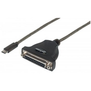 Manhattan Cable USB-C Macho - Paralelo Macho, 1 Metro, Negro - Envío Gratis