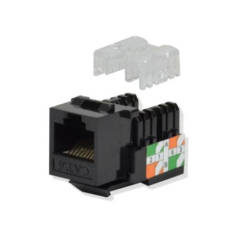 Logico Jack de Red Cat6, RJ-45, Negro - Envío Gratis