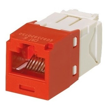 Panduit Jack de Red Mini-Com TP Categoría 6 UTP de 8 Posiciones, RJ-45, Rojo/Blanco - Envío Gratis