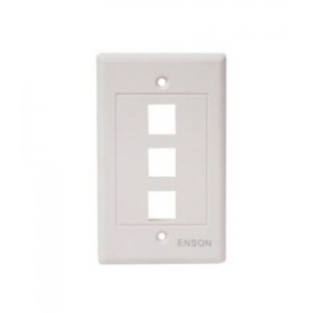 Enson Placa de Pared Universal, 3 Puertos, sin Jack, Blanco - Envío Gratis