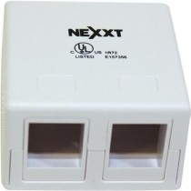 Nexxt Solutions Caja sobre Pared, Cat 5e/Cat 6, RJ-45, 2 Salidas, Blanco - Envío Gratis