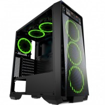 Gabinete Eagle Warrior Skynet con Ventana LED Verde, Tower, ATX/Micro-ATX, USB 2.0/3.0, sin Fuente, Negro - Envío Gratis