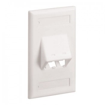 Panduit Placa Vertical Inclinada, 2 Puertos Mini-Com, Blanco - Envío Gratis