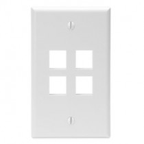 Leviton Placa de Pared QuickPort de 4 Puertos, Blanco - Envío Gratis