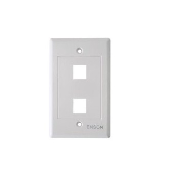 Enson Placa de Pared Universal, 2 Puertos, sin Jack, Blanco - Envío Gratis