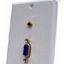 BRobotix Tapa SVGA + Audio 3.5mm, 1 Puerto Conector Hembra, Blanco - Envío Gratis