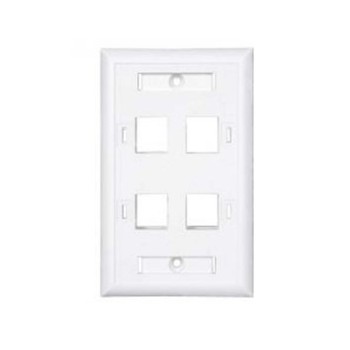 ConduNet Placa de Pared de 4 Puertos, Blanco - Envío Gratis