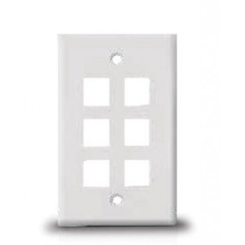 Nitrotel Placa de Pared de 6 Puertos, Blanco - Envío Gratis