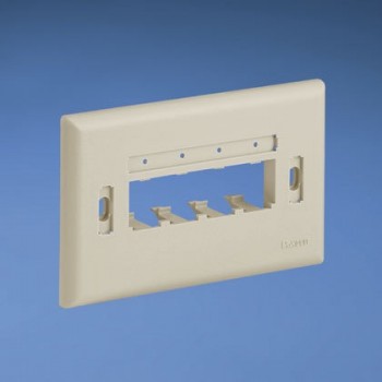 Panduit Placa Horizontal, 4 Puertos Mini-Com, Blanco - Envío Gratis