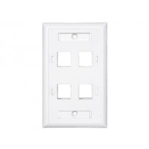 ConduNet Placa de Pared de 4 Puertos Tipo Keystone, incluye Tornillos, Blanco - Envío Gratis