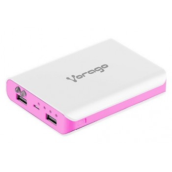 Cargador Portátil Vorago PowerBank AU-300, 12.000mAh, USB, Rosa/Blanco - Envío Gratis