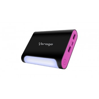 Cargador Portátil Vorago PowerBank 301, 12.000mAh, USB y Micro-USB, Negro/Rosa - Envío Gratis