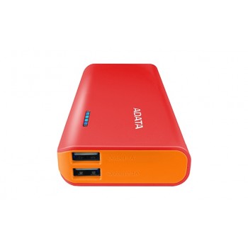 Cargador Portátil Adata PowerBank PT100, 10.000mAh, Rojo/Naranja - Envío Gratis