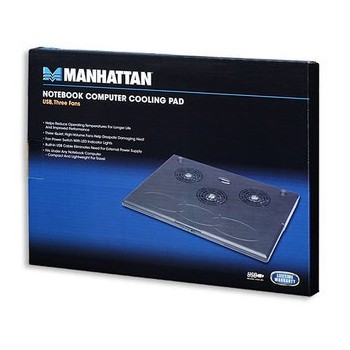 Manhattan Base para Laptops con 3 Ventiladores, USB 2.0, Negro - Envío Gratis