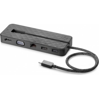 HP Mini Docking Station USB C, 2x USB 2.0, 1x HDMI/VGA/RJ45, Negro - Envío Gratis