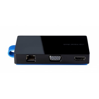 HP Docking Station de Viaje T0K30AA, 2x USB 3.0, 1x HDMI, 1x VGA, Negro - Envío Gratis