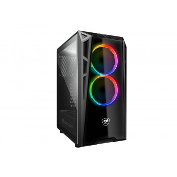 Gabinete Cougar Turret con Ventana RGB, Midi-Tower, ATX/Micro-ATX/Mini-ITX, USB 2.0/3.1, sin Fuente, Negro - Envío Gratis