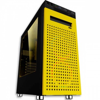 Gabinete Eagle Warrior Changes con Ventana RGB, Tower, ATX/Micro-ATX, USB 2.0/3.1, sin Fuente, Negro/Amarillo - Envío Gratis