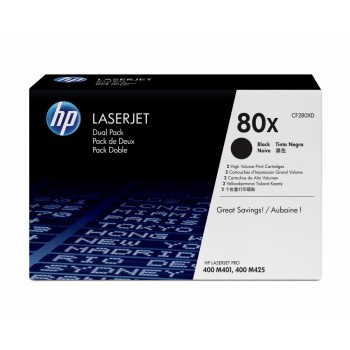 Tóner HP 80X Paquete Doble Negro, 2x 6900 Páginas - Envío Gratis