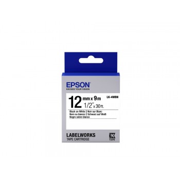 Cinta Epson LK-4WBN Negro sobre Blanco, 12mm x 9m - Envío Gratis