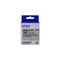 Cinta Epson LabelWorks LK-4SBM Negro sobre Metálico, 12mm x 9m - Envío Gratis