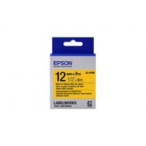 Cinta Epson LabelWorks LK-4YBW Negro sobre Amarillo, 12mm x 9m - Envío Gratis