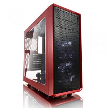 Gabinete Fractal Design Focus G con Ventana LED Blanco, Midi-Tower, ATX/ITX/Micro-ATX, sin Fuente, Negro/Rojo - Envío Gratis