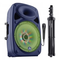 Steren Bocina BAF-1520BT, Bluetooth, Inalámbrico, 180W RMS, 2000W PMPO, USB, Negro/Verde - Envío Gratis