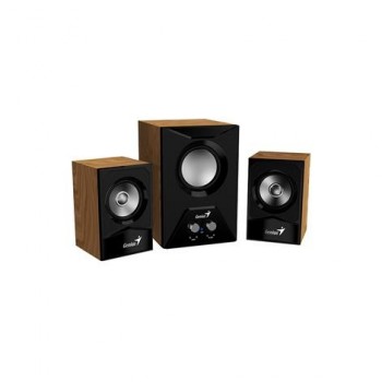 Genius Bocinas con Subwoofer SW-2.1 375, Alámbrico, 15W RMS, Negro/Madera - Envío Gratis
