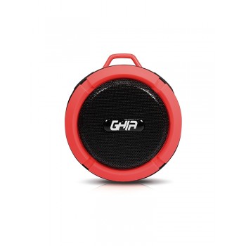 Ghia Bocina Storm, Bluetooth, Alámbrico/Inalámbrico, 3W RMS, Rojo/Negro - Resistente al Agua - Envío Gratis