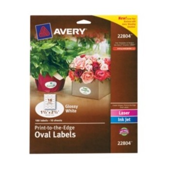 Avery Paquete de 180 Etiquetas Brillantes Ovaladas de 3.81 x 6.35cm - Envío Gratis