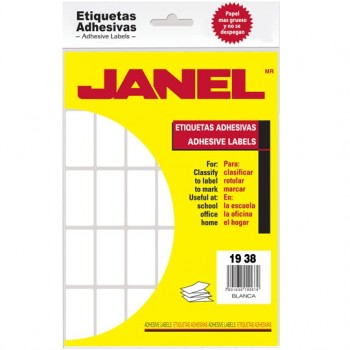 Janel Paquete de 630 Etiquetas Blancas de 19x38mm - Envío Gratis