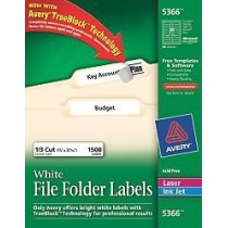 Avery Etiqueta para Fólder 5366, 1500 Etiquetas, Blanco - Envío Gratis