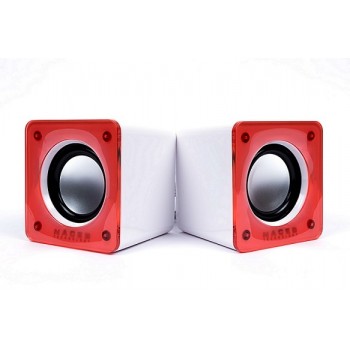 Naceb Bocina Cubo NA-105A, Alámbrico, 2.1, 6W RMS, Blanco/Rojo - Envío Gratis