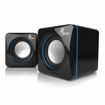 Xtech Bocinas para Computadora XTS-110, Alámbrico, 2.0, 5W RMS, Negro/Azul - Envío Gratis