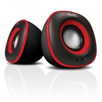 Klip Xtreme Bocinas para Computadora Eklipse, Alámbrico, 2.0, 6W RMS, USB, Negro/Rojo - Envío Gratis