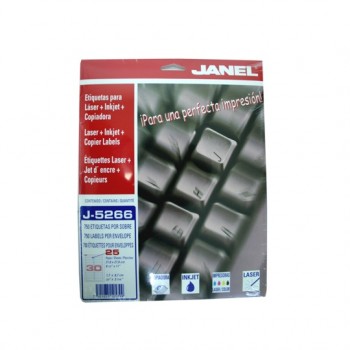 Janel Etiqueta Blanca de 17x87mm, Paquete de 750 Etiquetas - Envío Gratis