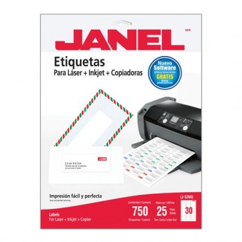 Janel Paquete de 750 Etiquetas Blancas de 25x67mm - Envío Gratis