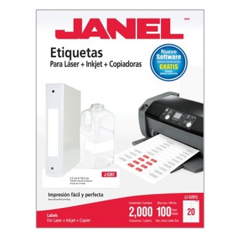 Janel Paquete de 2000 Etiquetas Blancas de 25x102mm - Envío Gratis