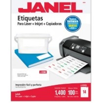 Janel Etiquetas Adhesivas 1095262101, 34x102mm, 1400 Etiquetas - Envío Gratis