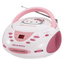Hello Kitty Boombox con Reproductor de CD KT2024A, AM/FM, Rosa/Blanco - Envío Gratis