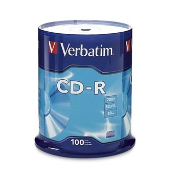Verbatim Torre de Discos Virgenes para CD, CD-R, 52x, 100 Piezas - Envío Gratis