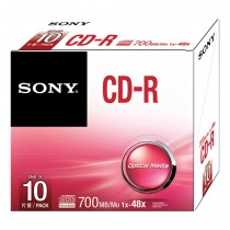 Sony Discos Virgenes para CD, CD-R, 48x, 10 Discos (10CDQ80SS) - Envío Gratis