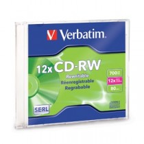 Verbatim Disco Virgen para CD, CD-RW, 12x, 1 Disco (95161) - Envío Gratis