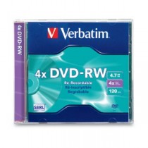 Verbatim Disco Vírgen para DVD, DVD-RW, 4x, 1 Disco (94836) - Envío Gratis