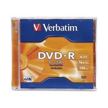 Verbatim Disco Vírgen para DVD, DVD-R, 16x, 1 Disco (95051) - Envío Gratis