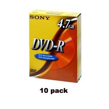 Sony Discos Virgenes para DVD, DVD-R, 4.7GB, 10 Piezas (10DMR47) - Envío Gratis