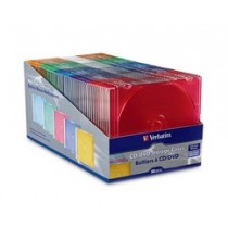 Verbatim Caja Delgada para CD/DVD, Multicolor, 50 Piezas - Envío Gratis