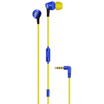 Maxell Audífonos Intrauriculares con Micrófono Fusion, Alámbrico, 3.5mm, Azul/Amarillo - Envío Gratis